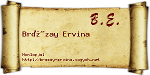 Brázay Ervina névjegykártya
